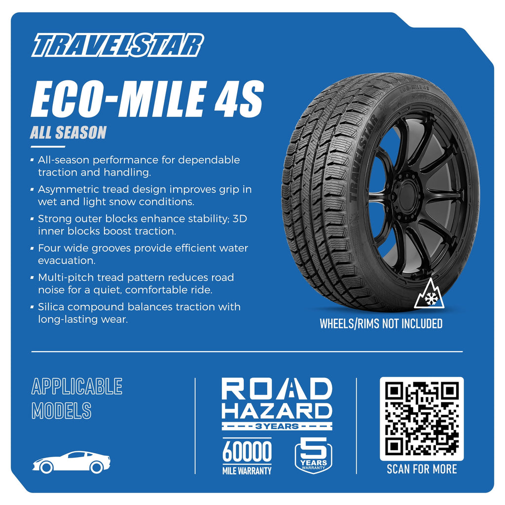 Travelstar ECO-MILE 4S All Weather 235/45R19 99V XL High Performance Passenger Tires 235/45/19 (Tire Only)